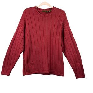Timberland Heavy Knit Sweater Men's Size Large Long Sleeve Brick Color